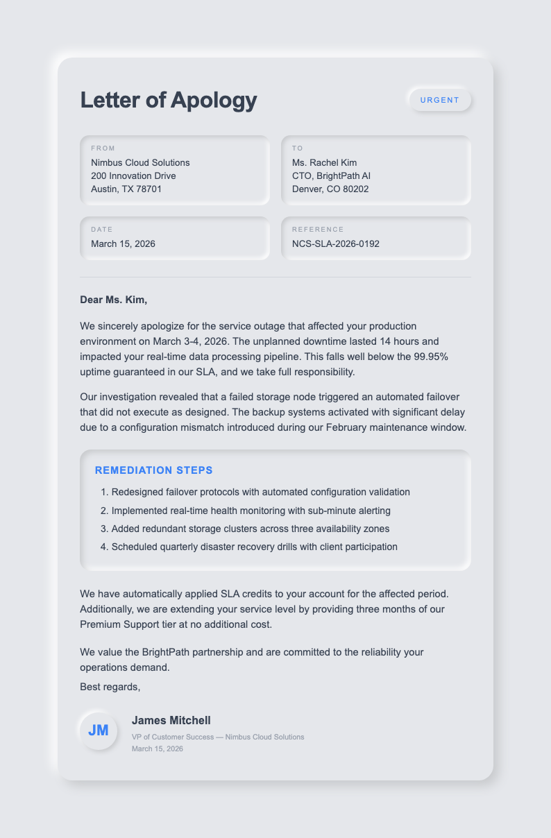 Neomorphic apology letter